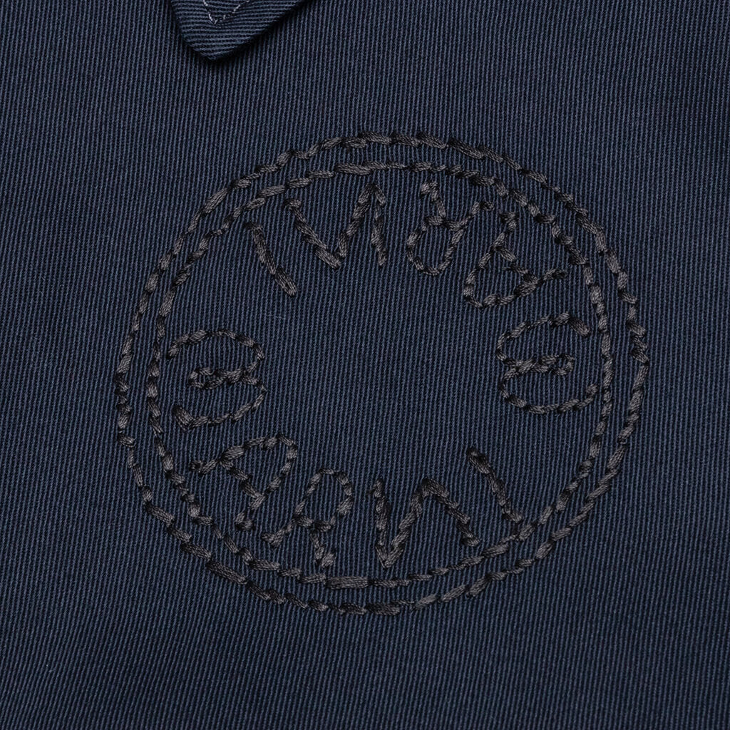 Cotton Gabardine Bomber Jacket - Blue/Black