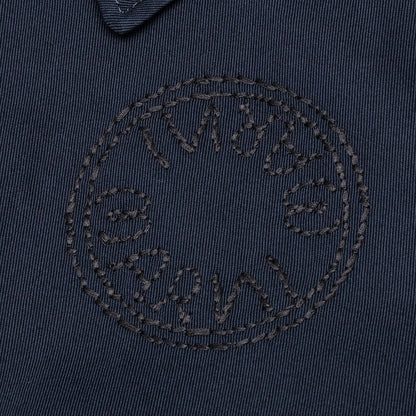 Cotton Gabardine Bomber Jacket - Blue/Black