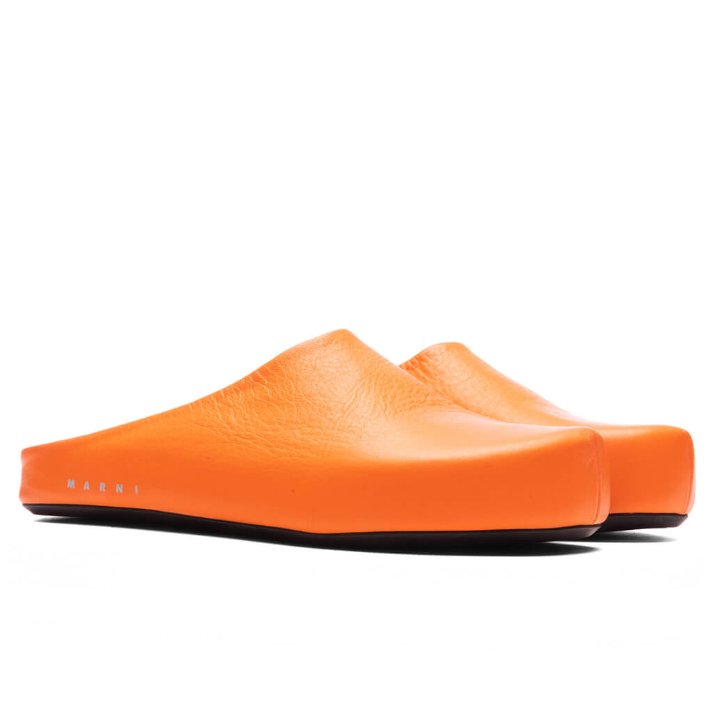 Leather Fussbett Sabot - Orange