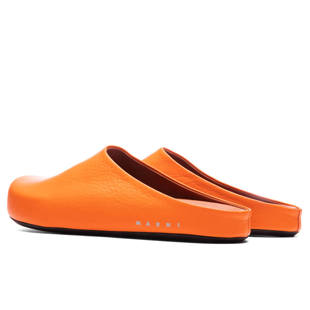 Leather Fussbett Sabot - Orange