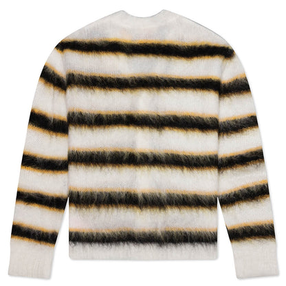Mohair and Wool Blend Cardigan - Lily/White