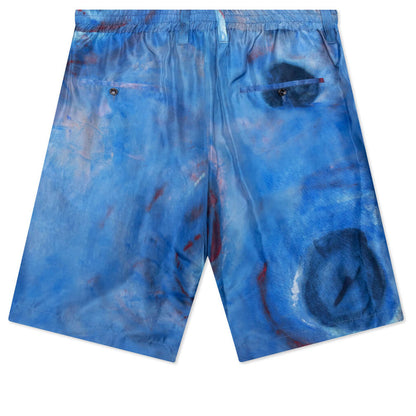 Silk Habotai Stretch Waist Shorts - Cobalt
