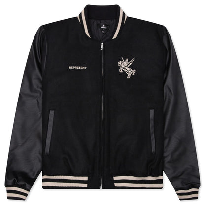 Mascot Wool Varsity Jacket - Jet Black