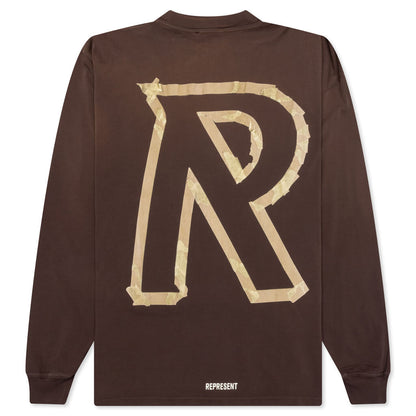 Masking Tape Initial L/S T-Shirt - Cedar