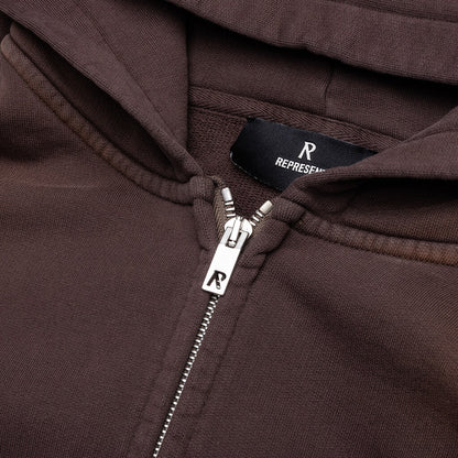 Masking Tape Initial Zip Hoodie - Cedar
