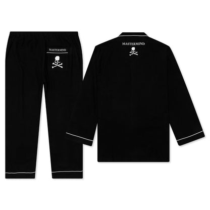 Woven Cotton Pajamas - Black