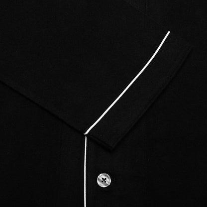 Woven Cotton Pajamas - Black
