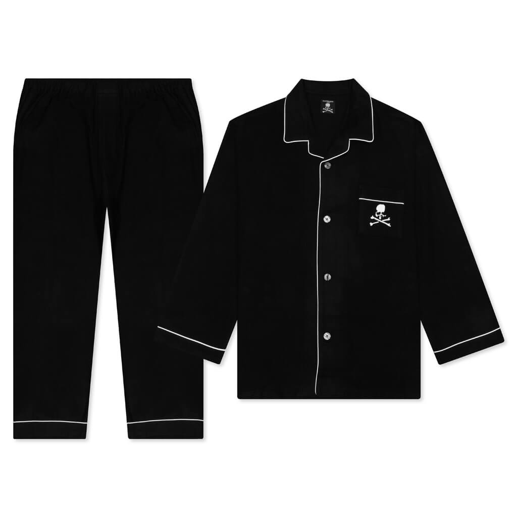 Woven Cotton Pajamas - Black