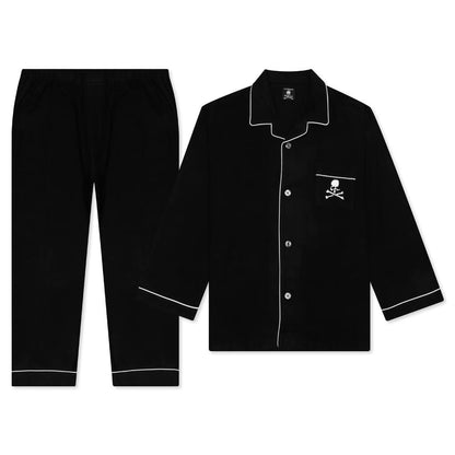 Woven Cotton Pajamas - Black