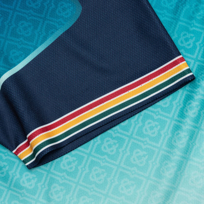 Mens Printed Football Top - Blue