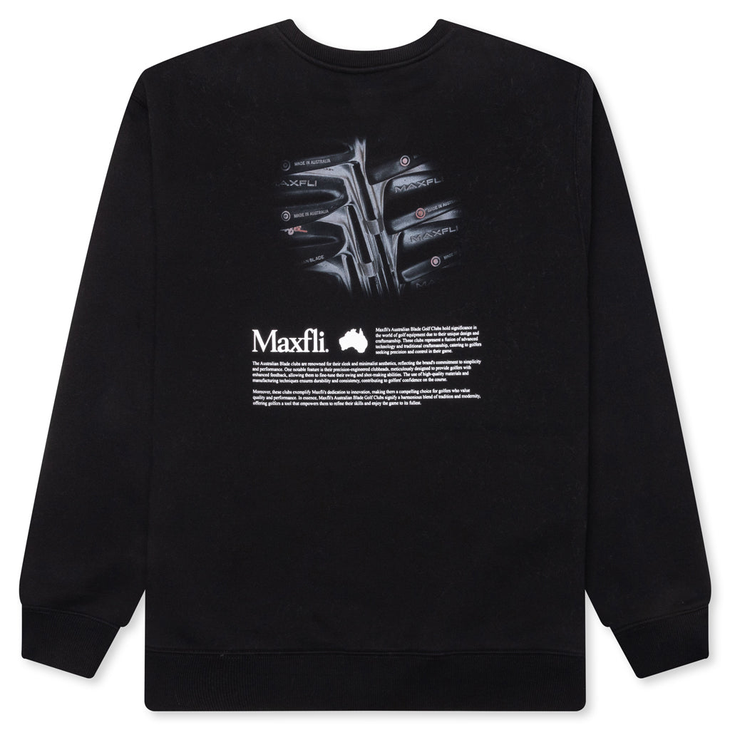 Metalwood x Maxfli Aussie Blade Crewneck Sweatshirt - Black