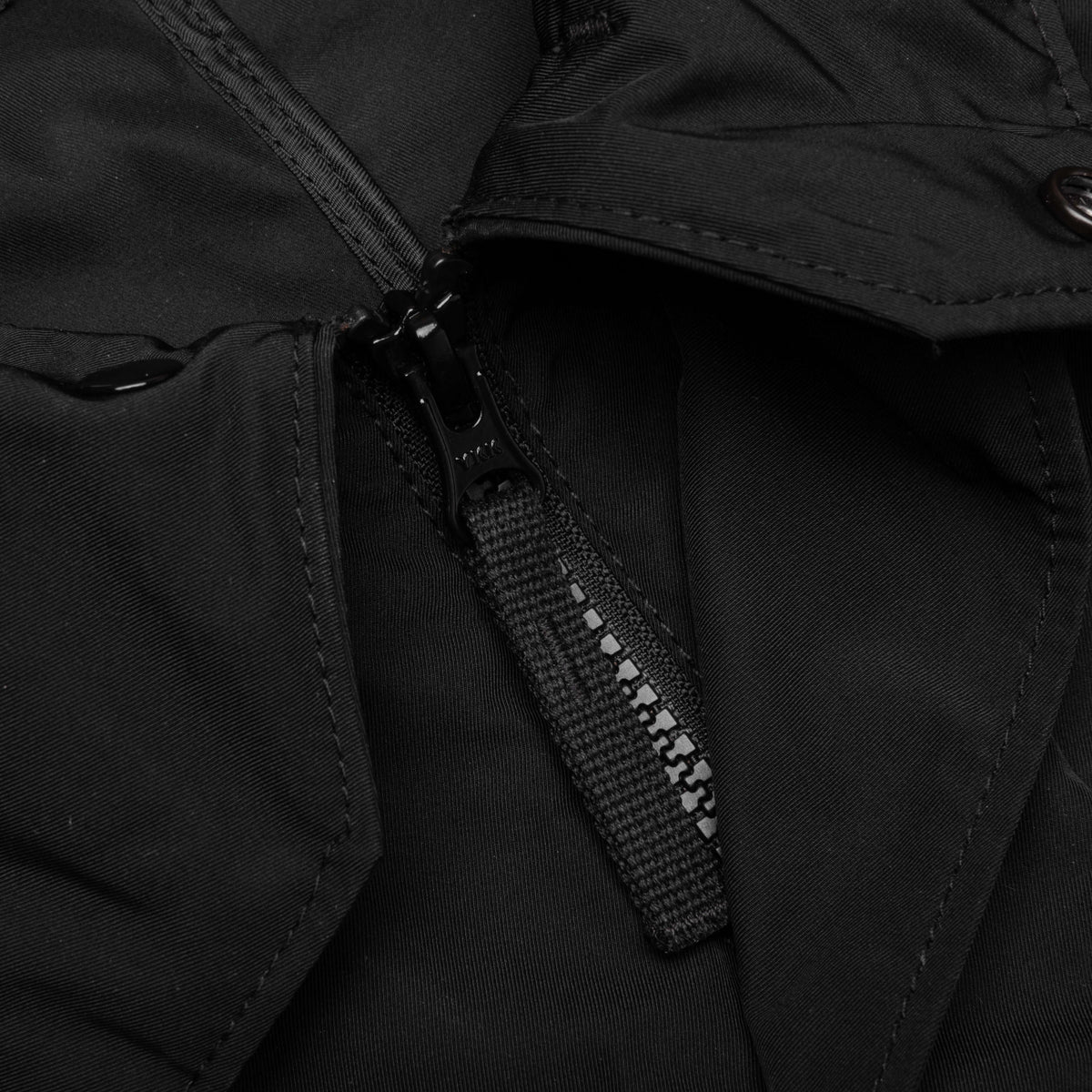 Micro Twill Hooded Jacket - Black