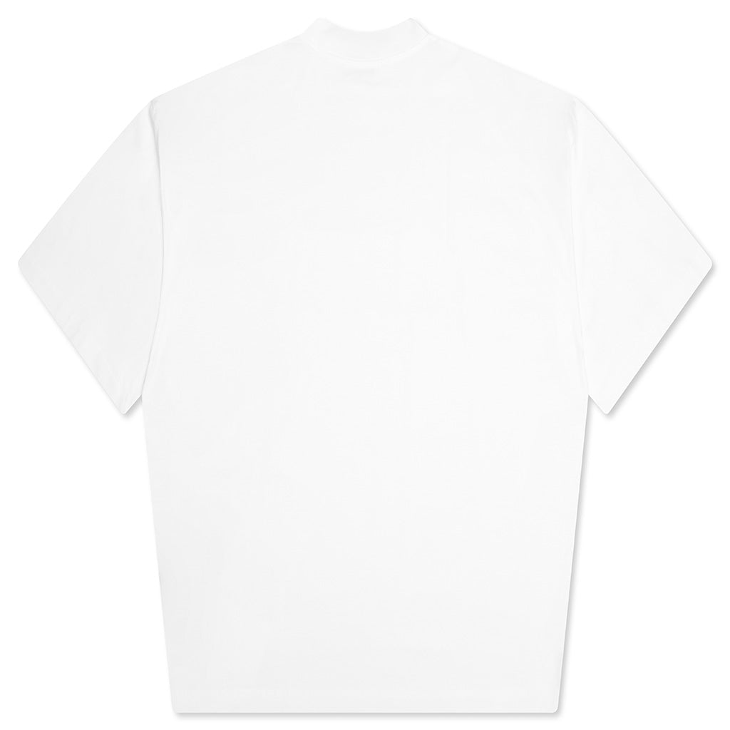Mock Neck Boxy Fit T-Shirt - White