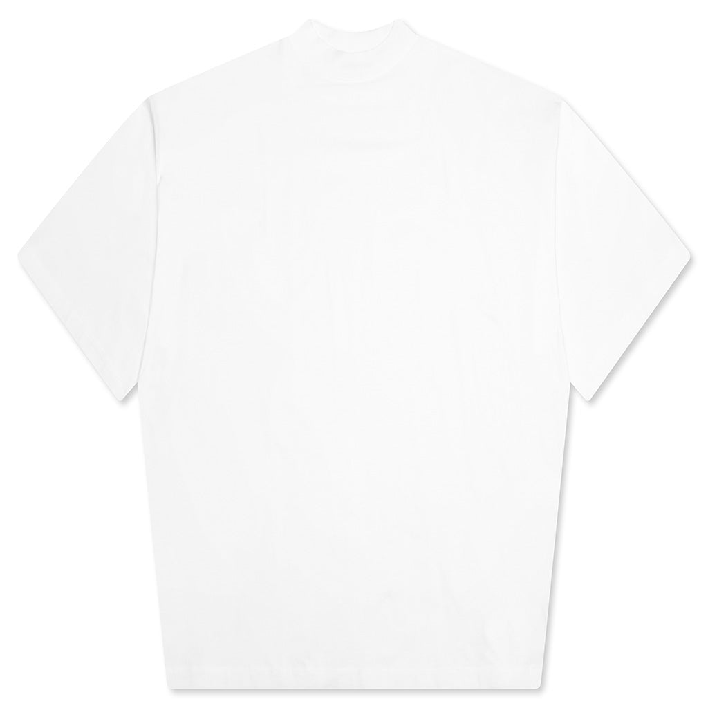 Mock Neck Boxy Fit T-Shirt - White