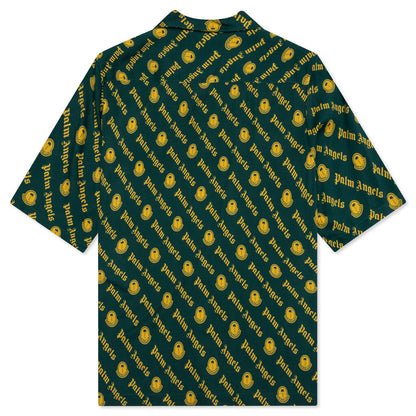 Moncler Genius x Palm Angels Logo Print Shirt - Dark Green