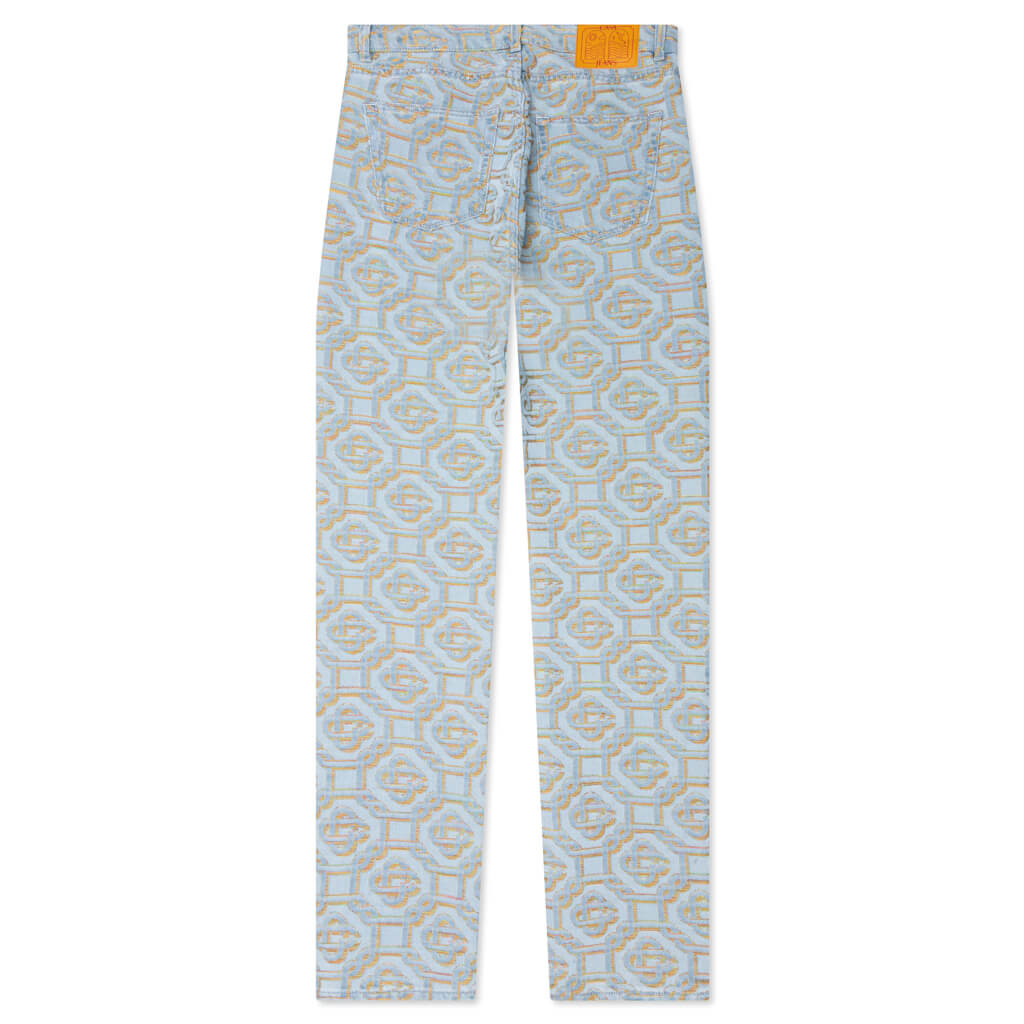 Monogram Denim Pants - Blue