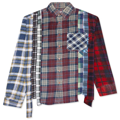 7 Cuts Flannel Shirt - Maroon/Brown