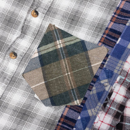 7 Cuts Flannel Shirt - White/Grey