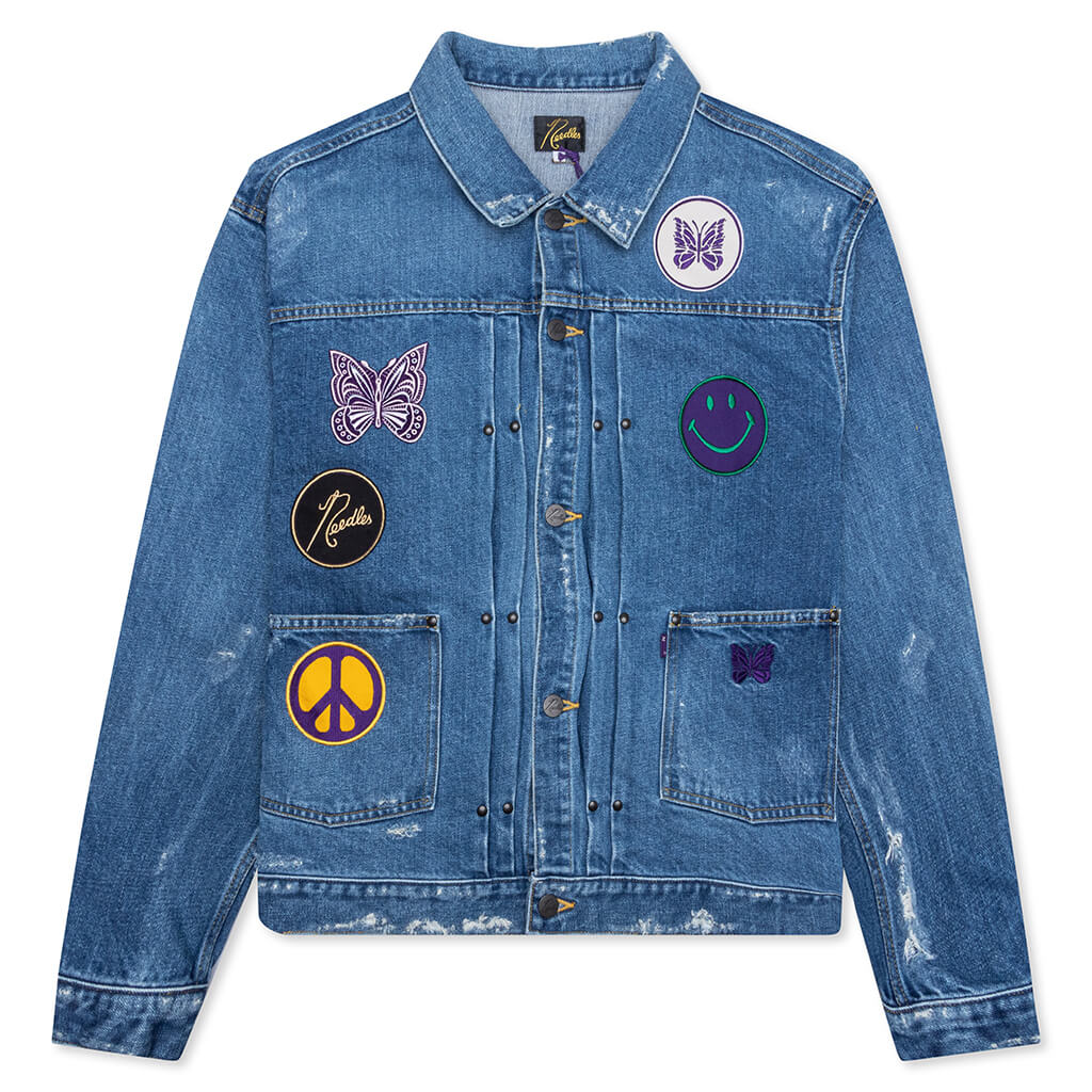 Assorted Patches Jean Jacket - Indigo