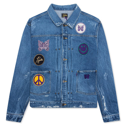 Assorted Patches Jean Jacket - Indigo