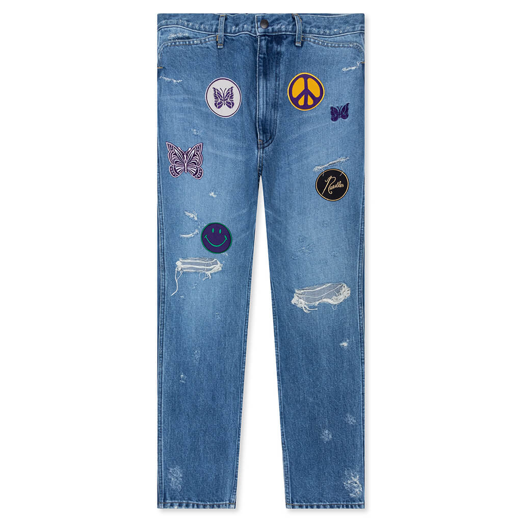 Assorted Patches Slim Jean - Indigo