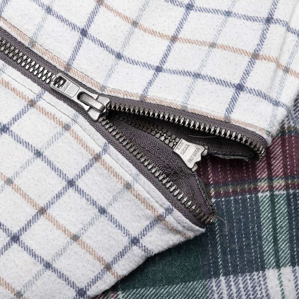 Flannel Shirt 7 Cuts Zipped Wide Reflection Shirt - Assorted
