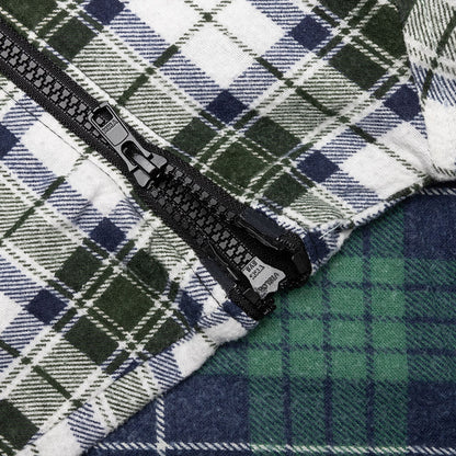 Flannel Shirt 7 Cuts Zipped Wide Shirt - Assorted