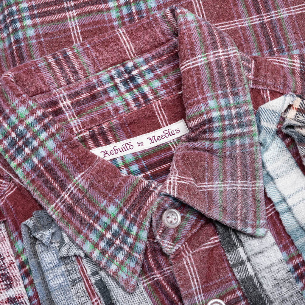 Flannel Shirt Ribbon Wide Reflection Shirt - Assorted