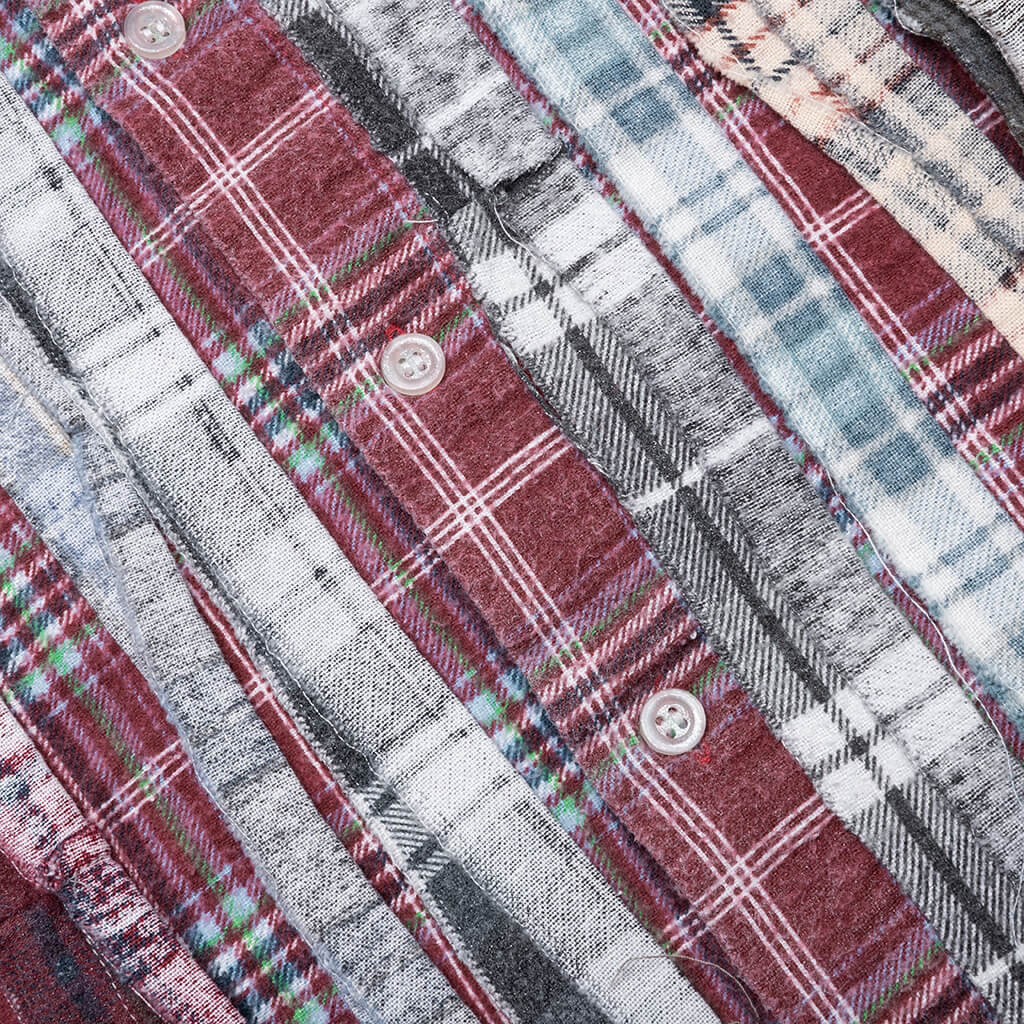 Flannel Shirt Ribbon Wide Reflection Shirt - Assorted