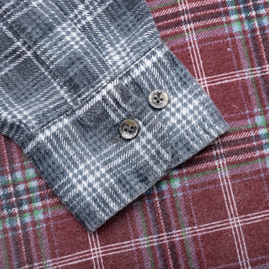 Flannel Shirt Ribbon Wide Reflection Shirt - Assorted