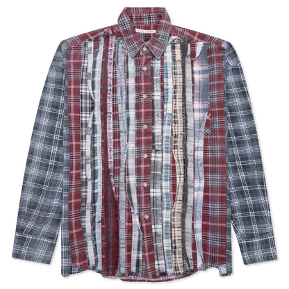Flannel Shirt Ribbon Wide Reflection Shirt - Assorted