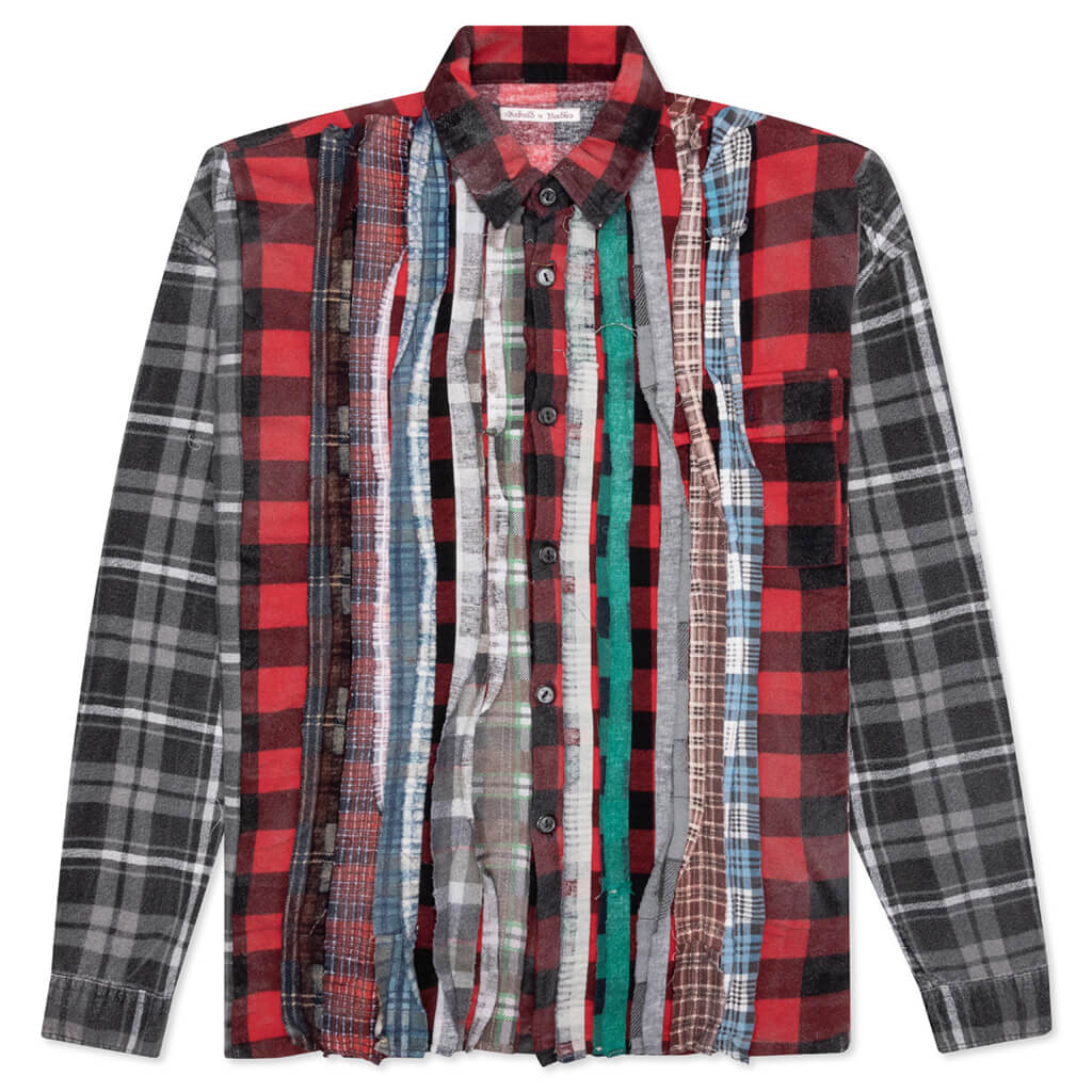 Flannel Shirt Ribbon Wide Reflection Shirt - Assorted