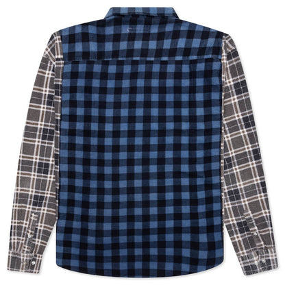 Flannel Shirt Ribbon Wide Shirt - Assorted
