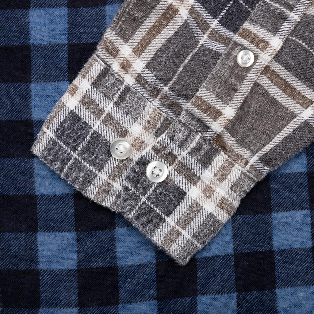 Flannel Shirt Ribbon Wide Shirt - Assorted