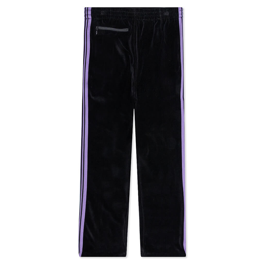 Velour Narrow Track Pant - Black