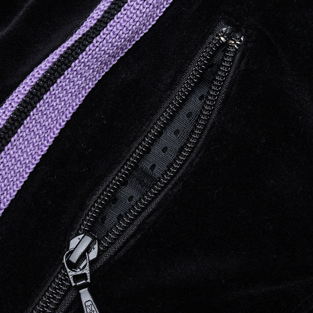 Velour Narrow Track Pant - Black