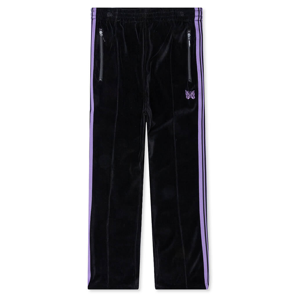 Velour Narrow Track Pant - Black