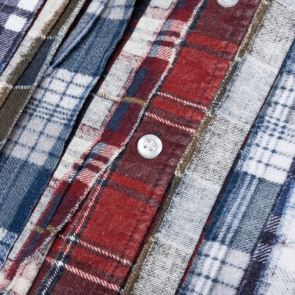 Ribbon Flannel Shirt - Brick/Navy