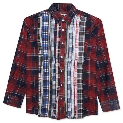 Ribbon Flannel Shirt - Brick/Navy