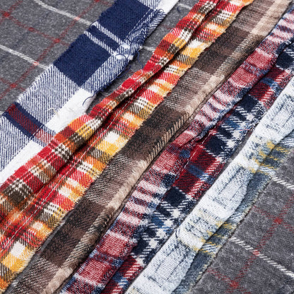 Ribbon Flannel Shirt - Faded Blue/Red
