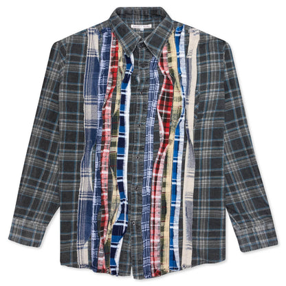 Ribbon Flannel Shirt - Forest/Navy