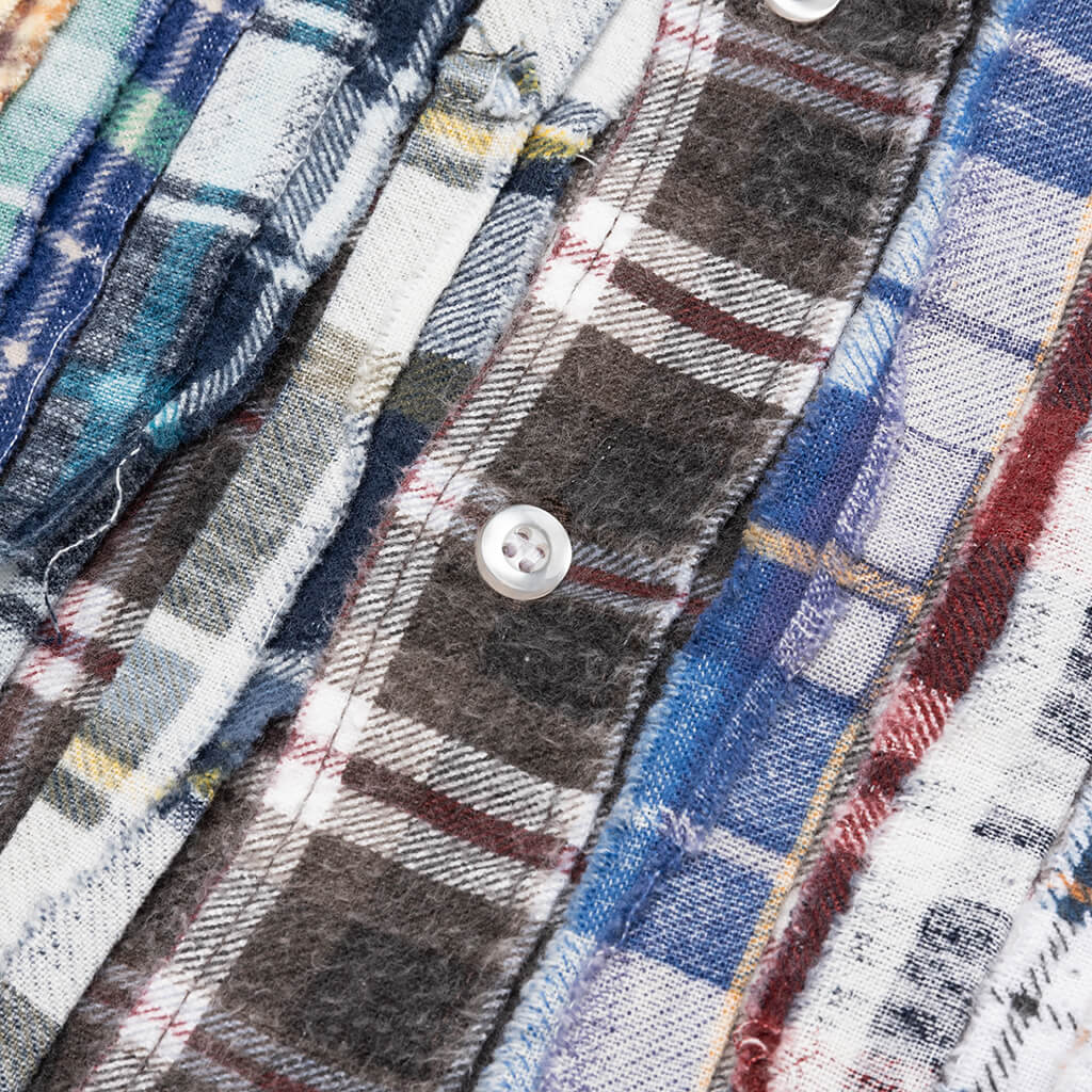 Ribbon Flannel Shirt - Grey/Burgundy
