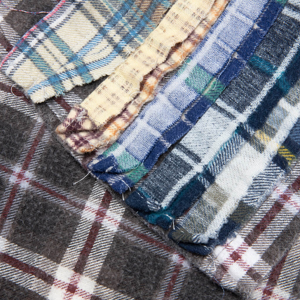 Ribbon Flannel Shirt - Grey/Burgundy