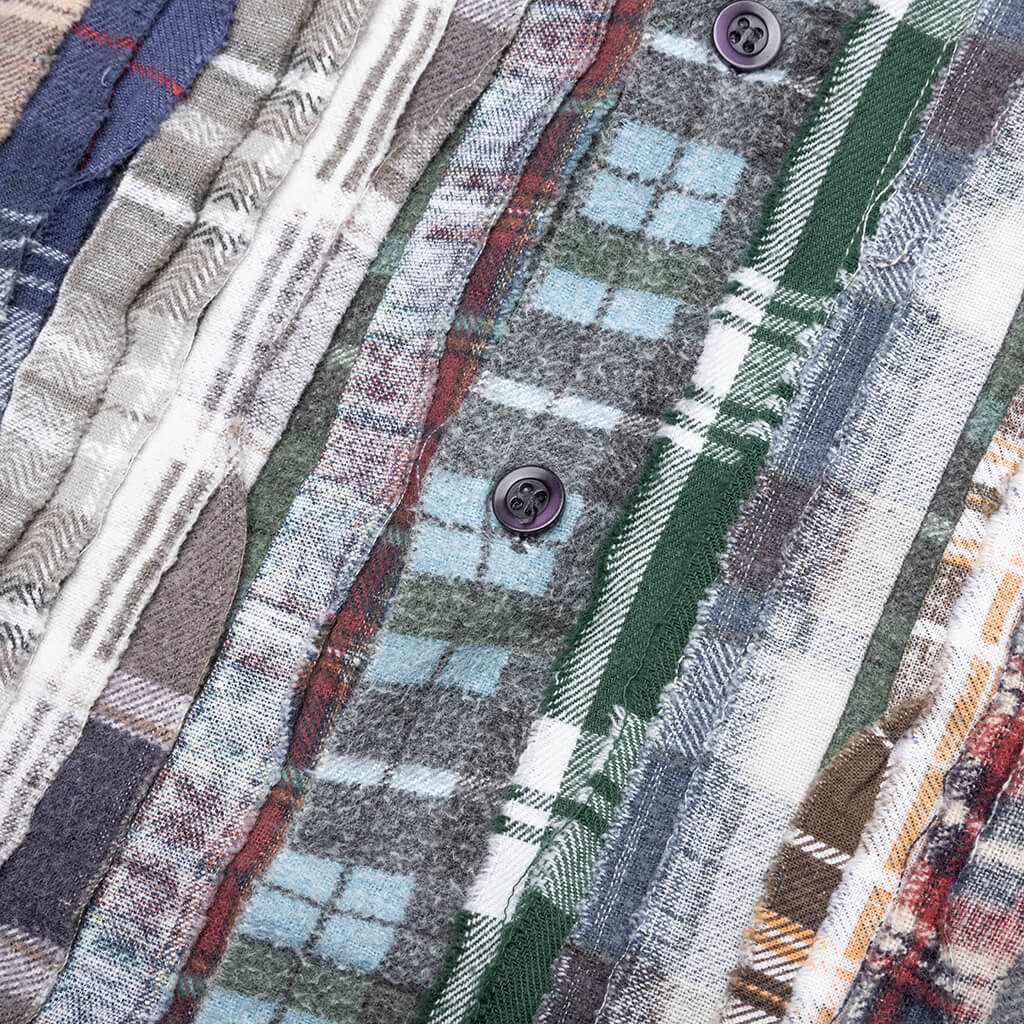Ribbon Flannel Shirt - Grey/Green