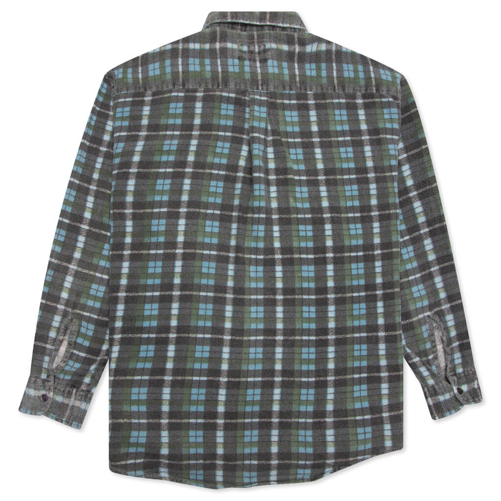 Ribbon Flannel Shirt - Grey/Green