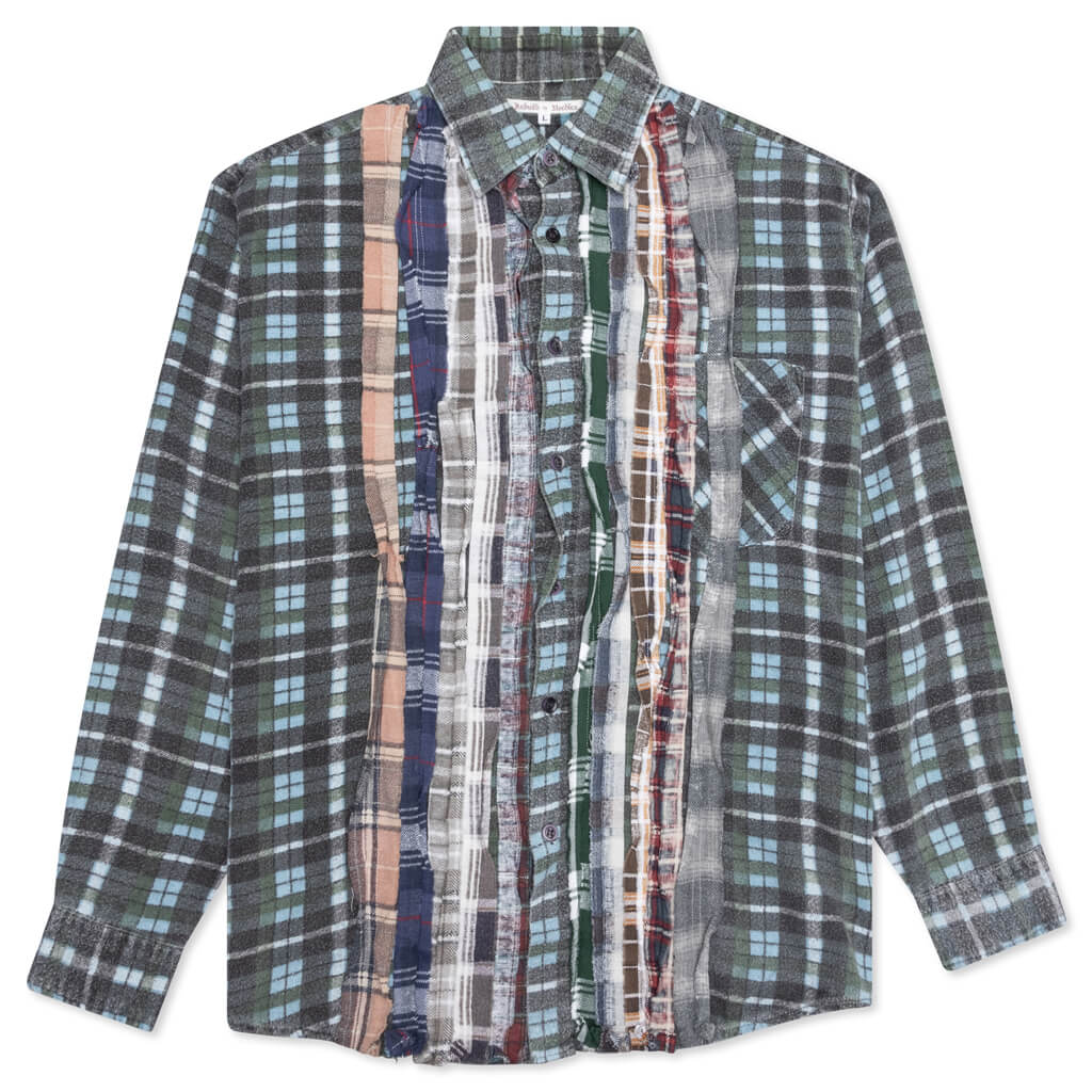 Ribbon Flannel Shirt - Grey/Green