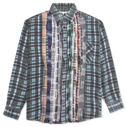Ribbon Flannel Shirt - Grey/Green