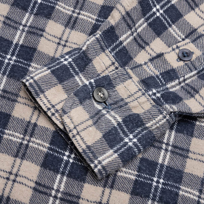 Ribbon Flannel Shirt - Navy/Oatmeal