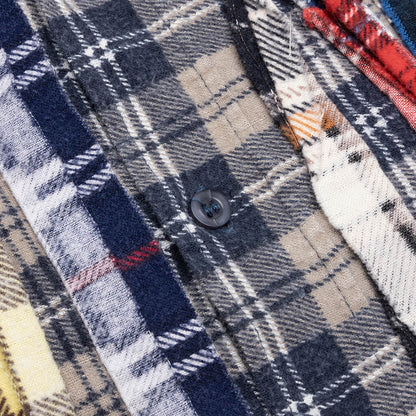 Ribbon Flannel Shirt - Navy/Oatmeal