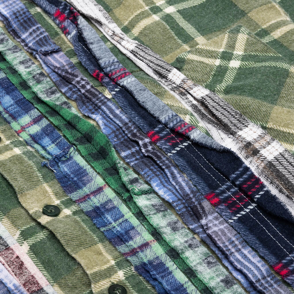 Ribbon Flannel Shirt - Olive/Cactus